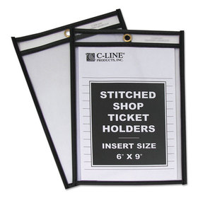 C-LINE PRODUCTS, INC CLI46069 Shop Ticket Holders, Stitched, Both Sides Clear, 50", 6 X 9, 25/bx
