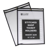 C-Line 46114 Shop Ticket Holders, Stitched, Both Sides Clear, 75 Sheets, 11 x 14, 25/Box