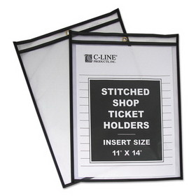 C-Line CLI46114 Shop Ticket Holders, Stitched, Both Sides Clear, 75 Sheets, 11 x 14, 25/Box