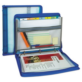 C-Line 48115 Zippered Binder w/ Expanding File, 2" Overall Expansion, 7 Sections, Letter Size, Bright Blue