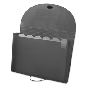 C-Line CLI48301 Expanding Files, 1.63" Expansion, 7 Sections, Cord/Hook Closure, 1/6-Cut Tabs, Letter Size, Smoke
