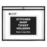 C-Line 49912 Shop Ticket Holders, Stitched, Both Sides Clear, 75 Sheets, 12 x 9, 25/Box