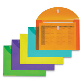 C-Line CLI58030 Reusable Poly Envelope, Hook/Loop Closure, 8.5 x 11, Assorted Colors, 10/Pack