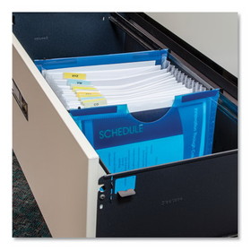 C-Line CLI58215 Expanding File with Hang Tabs, Pre-Printed Index-Tab Inserts, 12 Sections, 1" Capacity, Letter Size, 1/6-Cut Tabs, Blue