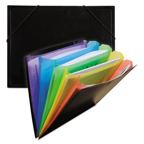 C-Line CLI59011 Rainbow Document Sorter/Case, 5" Expansion, 5 Sections, Letter Size, Black/Multicolor