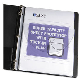 C-Line CLI61027 Super Capacity Sheet Protector With Tuck-In Flap, 200", Letter Size, 10/pack