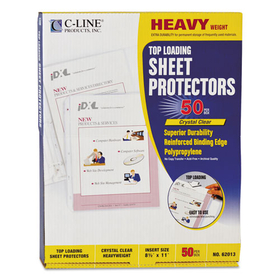 C-Line CLI62013 Heavyweight Polypropylene Sheet Protectors, Clear, 2", 11 x 8.5, 50/Box