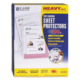 C-Line CLI62023 Heavyweight Polypropylene Sheet Protector, Clear, 2", 11 X 8 1/2