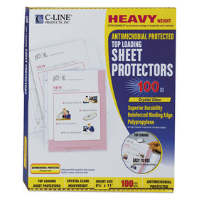 C-Line CLI62033 Hvywt Poly Sht Protectors, Clear, Top-Loading, 2", 11 x 8.5, 100/BX