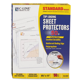 C-Line CLI62037 Standard Weight Polypropylene Sheet Protectors, Clear, 2", 11 x 8.5, 50/Box