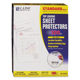 C-Line CLI62048 Standard Weight Polypropylene Sheet Protector, Non-Glare, 2