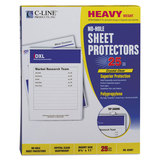 C-Line CLI62907 Top-Load No-Hole Polypropylene Sheet Protector, Heavyweight, Clear, 2