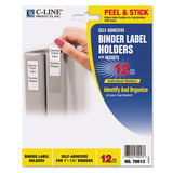 C-Line CLI70013 Self-Adhesive Ring Binder Label Holders, Top Load, 3/4 X 2-1/2, Clear, 12/pack