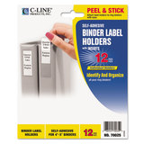 C-Line CLI70025 Self-Adhesive Ring Binder Label Holders, Top Load, 1-3/4 X 3-1/4, Clear, 12/pack