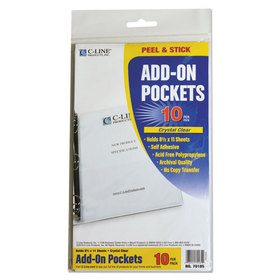 C-LINE PRODUCTS, INC CLI70185 Peel & Stick Add-On Filing Pockets, 25", 11 X 8 1/2, 10/pack