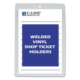 C-Line 80058 Clear Vinyl Shop Ticket Holders, Both Sides Clear, 25 Sheets, 5 x 8, 50/Box