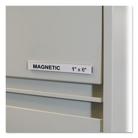 C-Line CLI87227 HOL-DEX Magnetic Shelf/Bin Label Holders, Side Load, 1 x 6, Clear, 10/Box