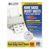C-Line CLI92443 Name Badge Inserts, 4 X 3, White, 60/pack