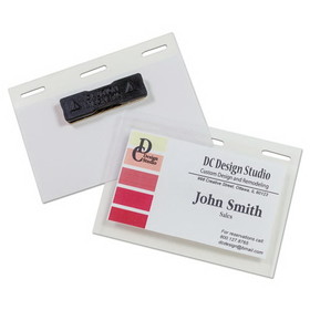 C-Line 92823 Self-Laminating Magnetic Style Name Badge Holder Kit, 2" x 3", Clear, 20/Box