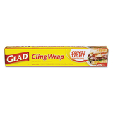 Glad CLO00020CT Cling Wrap Plastic Wrap, 200 Square Foot Roll, Clear
