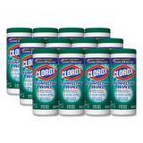 Clorox CLO01593CT Disinfecting Wipes, 7 X 8, Fresh Scent, 35/canister, 12/carton