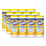 Clorox CLO01594CT Disinfecting Wipes, 7 X 8, Citrus Blend, 35/canister, 12/carton
