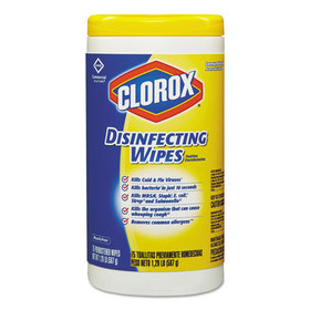 Clorox CLO15948EA Disinfecting Wipes, 7 X 8, Lemon Fresh, 75/canister