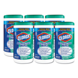 Clorox CLO15949CT Disinfecting Wipes, 7 X 8, Fresh Scent, 75/canister, 6/carton
