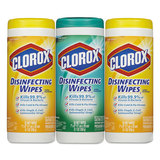 Clorox CLO30112CT Disinfecting Wipes, 7x8, Fresh Scent/citrus Blend, 35/canister, 3/pk, 5 Packs/ct