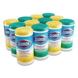 Clorox 30208 Disinfecting Wipes, 7x8, Fresh Scent/Citrus Blend, 75/Canister, 3/PK, 4 Packs/CT