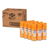 Clorox CLO31043CT 4-In-One Disinfectant & Sanitizer, Citrus, 14oz Aerosol, 12/carton