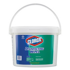Clorox CLO31547 Disinfecting Wipes, 1-Ply, 7 x 8, Fresh Scent, White, 700/Bucket