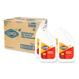 Clorox CLO31910 Disinfecting Bio Stain and Odor Remover, Fragranced, 128 oz Refill Bottle, 4/Carton