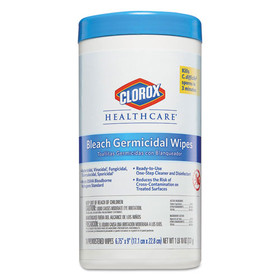 Clorox Healthcare CLO35309 Bleach Germicidal Wipes, 6 3/4 x 9, Unscented, 70/Canister
