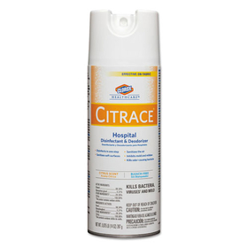 Clorox CLO49100 Citrace Hospital Disinfectant & Deodorizer, Citrus, 14oz Aerosol, 12/carton