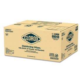 Clorox CLO60048 Disinfecting Wipes, Individually Wrapped, Fresh Scent, 7 x 8, 900/Carton