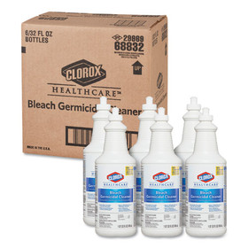 Clorox Healthcare CLO68832 Bleach Germicidal Cleaner, 32 oz Pull-Top Bottle, 6/Carton