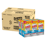 Glad CLO 70320 ForceFlex OdorShield Bags, Fresh Clean, 13gal, White, 34/Box, 6 Boxes/Carton