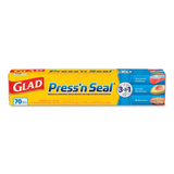 Glad CLO70441 Press'n Seal Food Plastic Wrap, 70 Square Foot Roll, 12 Rolls/Carton