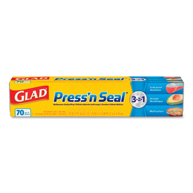 Glad CLO 70441 Press'n Seal Food Plastic Wrap, 70 Square Foot Roll, 12/Carton