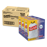 Glad CLO78902 OdorShield Tall Kitchen Drawstring Bag Value Pack, 13 gal, Lavender Breeze Scent, 24
