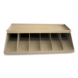 CONTROLTEK CNK500014 Coin Wrapper and Bill Strap Single-Tier Rack, 6 Compartments, 10 x 8.5 x 3, Metal, Pebble Beige
