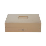 CONTROLTEK CNK500132 Heavy Duty Lay Flat Cash Box, 6 Compartments, 11.6 x 7.9 x 3.7, Sand