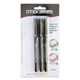 CONTROLTEK CNK560191 DTEK Counterfeit Detector Pens, Black, 3/Pack