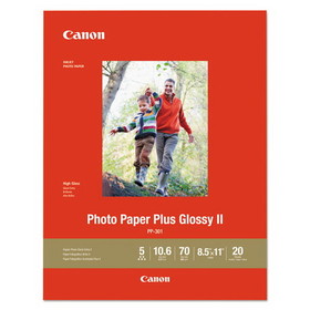 Canon 1432C003 Photo Paper Plus Glossy II, 8.5 x 11, Glossy White, 20/Pack