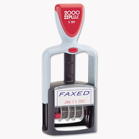 Cosco COS011032 Two-Color Word Dater, 1 3/4 X 1, "faxed, " Self-Inking, Blue/red