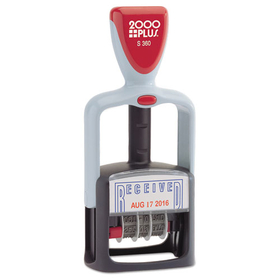 Cosco COS011034 Two-Color Word Dater, 1 3/4 X 1, "received", Self-Inking, Blue/red