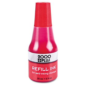 2000 Plus COS032960 Self-Inking Refill Ink, 0.9 oz. Bottle, Red