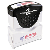 Accustamp COS035521 Pre-Inked Shutter Stamp With Microban, Red/blue, Posted, 1 5/8 X 1/2