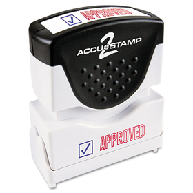 Accustamp COS035525 Pre-Inked Shutter Stamp, Red/Blue, APPROVED, 1.63 x 0.5